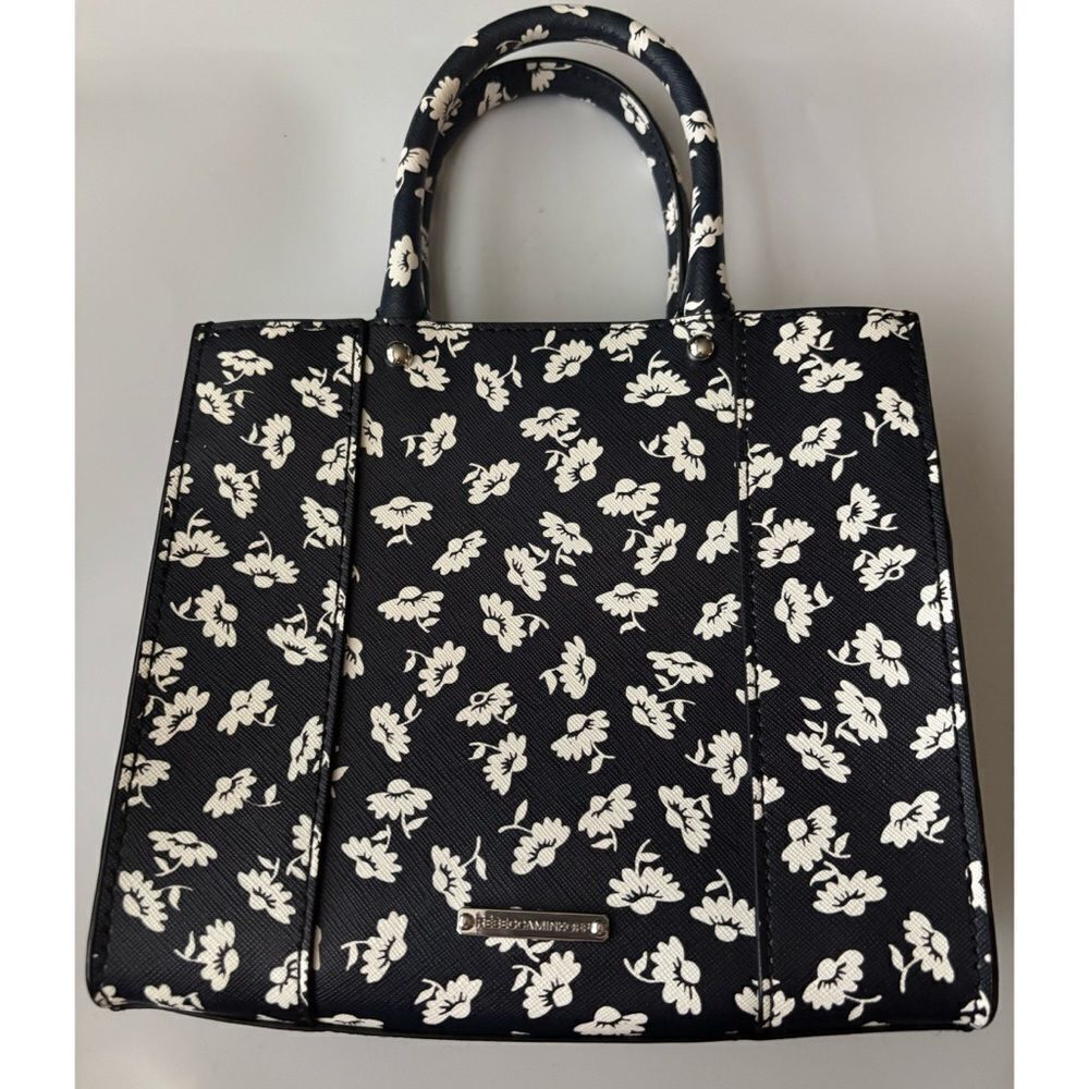 Rebecca Minkoff Mab Mini Cross-Body Bag in Black /White Foral / No Long Strap - Picture 2 of 7